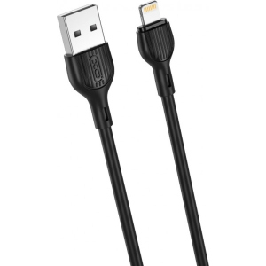 Кабель синхронізації даних XO Lightning NB200 2.1A/2m Black (NB200-L2-BK)
