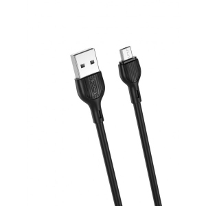 Кабель синхронізації даних XO microUSB NB200 2.1A/1m Black (NB200-M-BK)