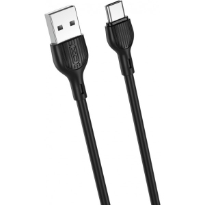 Кабель синхронізації даних XO Type-C NB200 2.1A/2m Black (NB200-TC-BK)