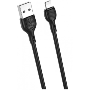 Кабель синхронізації даних XO NB200 2.1A Lightning 1m Black (6920680877980)