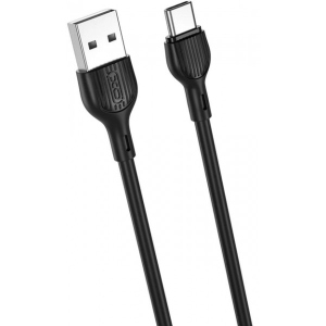 Кабель синхронізації даних XO NB200 2.1A USBtype-c 1m Black (6920680878048)