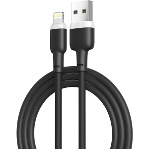 Кабель синхронізації даних XO Lightning NB208 Liquid Silicone 2.1A/1m Black (NB208-L-1-BK)
