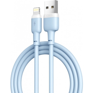 Кабель синхронізації даних XO Lightning NB208 Liquid Silicone 2.1A/1m Blue (NB208-L-1-BL)