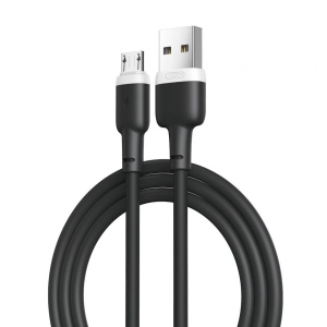 Кабель синхронізації даних XO microUSB NB208 Liquid Silicone 2.1A/1m Black (NB208-M-BK)