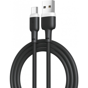 Кабель синхронізації даних XO Type-C NB208 Liquid Silicone 2.1A/1m Black (NB208-TC-1-BK)