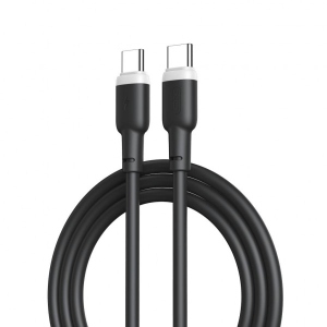 Кабель синхронізації даних XO PD Type-C to Type-C NBQ208B Liquid Silicone 60W 1m Black (NBQ208B-TC-1-BK)