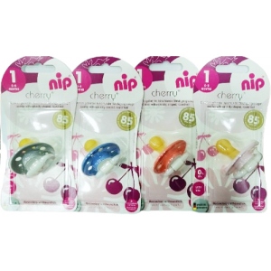 Кругла пустушка NIP Вишенька, 0-6 мес., 1 шт. (91008)