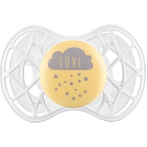 Симетрична пустушка Nuvita Air55 Cool 6m + "Love" Жовто-сіра (NV7085SC)