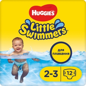 Одноразові підгузники-трусики для плавання Huggies Little Swimmers 2-3 (3-8 кг), 12 шт. (5029053537795)