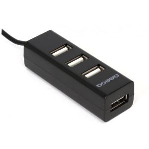 Хаб USB Omega 4 Port USB 2.0 Hub Black (OUH243B)
