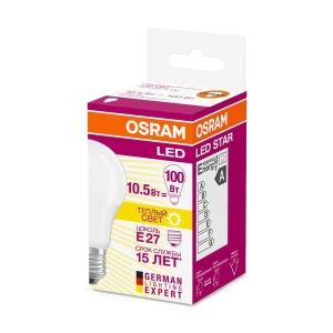 Лампочка світлодіодна Osram LED Star Е27 10.5-100W 4000K 220V A60 (4058075086678)