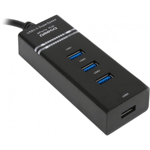 Хаб USB Omega 4 Port USB 3.0 Hub Black (OUH34B)
