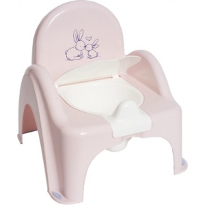 Горщик дитячий Tega Baby стільчик Зайчики з музикою Рожевий (PO-065-104)