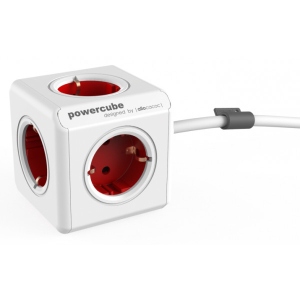 Подовжувач 220В Allocacoc Powercube Extended 5 роз. 3 м Red (1307/DEEXPC)