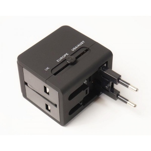 Мережевий зарядний пристрій PowerPlant 220V 6A 2xUSB Black (DV00DV5067)