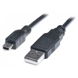 Кабель PowerPlant USB2.0 AM -MiniUSB AM 0.5m Black (KD00AS1219)