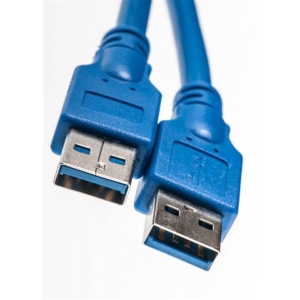 Кабель USB type A - USB type A PowerPlant USB 3.0 AM - USB 3.0 AM 1.5m Blue (KD00AS1228)
