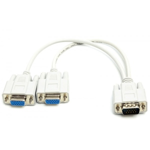купити Кабель PowerPlant VGA HD15-M to (2) VGA HD15-F Splitter Y (CA911974)