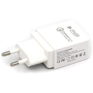Мережевий зарядний пристрій PowerPlant GS-551 QC 3.0 1xUSB White (SC230082) в Україні