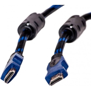 Кабель HDMI PowerPlant HDMI-HDMI v1.4 20m Nylon Double Ferrites Black (KD00AS1207)