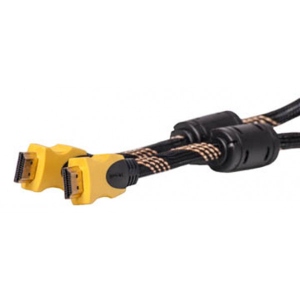 Кабель HDMI PowerPlant HDMI - HDMI 5m Nylon Double Ferrites (KD00AS1197)