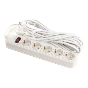 Мережевий фільтр PowerPlant JY-1056/3 (PPSA10M30S5B) 5 розеток 3 м White