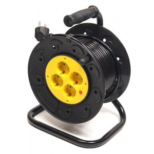 Подовжувач 220В PowerPlant JY-2002/15 (PPRA10M150S4) 4 розетки 15m Black-Yellow