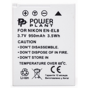 Акумулятор для фотокамери PowerPlant Nikon EN-EL8 950mAh (DV00DV1084)