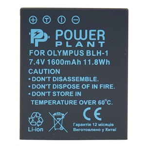 Акумулятор для фотокамери PowerPlant Olympus BLH-1 1600mAh (CB970148)