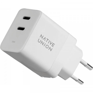 Бездротовий зарядний пристрій Native Union Fast GaN Charger PD 35W Dual USB-C Port White (FAST-PD35-WHT-EU)