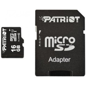 Карта пам'яті Patriot LX microSDHC 16GB UHS-I Class 10 + SD-adapter (PSF16GMCSDHC10)