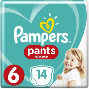 Одноразові підгузки-трусики Pampers Pants Размер 6 Extra Large (15+ кг), 14 шт. (81666204)