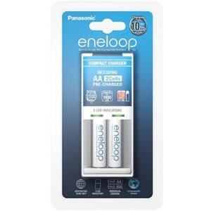 З/пристрій для акумуляторів AA/AAA Panasonic Compact Charger + Eneloop AA/HR06 NI-MH 1900 mAh BL 2 шт (K-KJ50MCC20E)