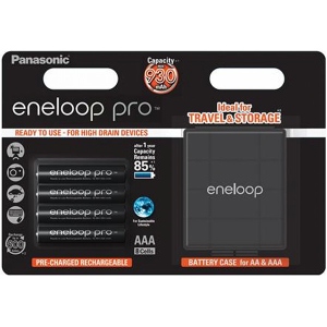 Акумулятор тип AA Panasonic Eneloop Pro AAA 930 mAh 4BP+Case (BK-4HCDEC4BE)