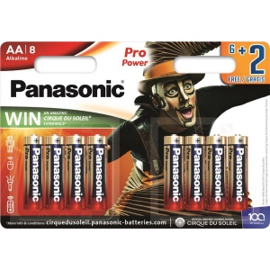 Батарейка тип AA Panasonic PRO POWER AA BLI 8 ALKALINE Cirque du Soleil (LR6XEG/8B2FCDS)