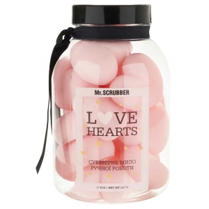 Тверде мило Mr.Scrubber Парфумоване ручної роботи Love Hearts Pink 17шт 527гр