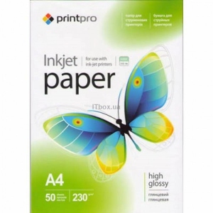 Фотопапір PrintPro 230g/m2, A4, 50л (PGE230050A4)