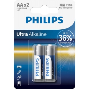 Батарейка тип AA Philips Ultra Alkaline LR6-E2B