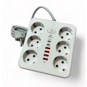 порівняти ціни на Мережевий фільтр XOKO SP-6-4-2 2 м 6 розетки 6 USB White (XK-SP-6-4-2-WH)