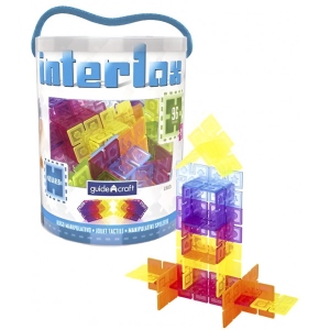 Пластиковий конструктор Guidecraft Interlox Squares Квадрати, 96 деталей (G16835)