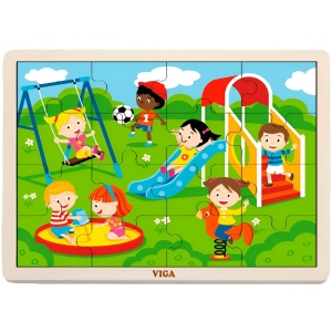 Пазли дерев'яні (до 2 років) Viga Toys Парк розваг 16 ел. (51454)