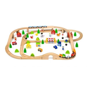 Ігровий набір дорога Viga Toys дерев'яна 90 ел. (50998)