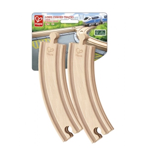 Доповнення до ігрових наборів Hape довгі вигнуті рейки 4 шт. (E3777)