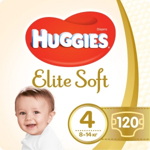 Одноразові підгузки Huggies Elite Soft Розмір 4 (8-14 кг), 120 шт. (5029053578125)