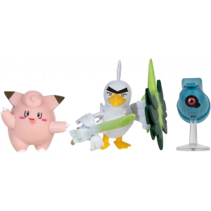 Набір ігрових фігурок Pokemon W18 - КЛЕФЕЙРІ, БЕЛДУМ, СІРФЕТЧ'Д (PKW3057)