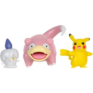 Набір ігрових фігурок Pokemon W18 - ПІКАЧУ, ЛИТВІК, СЛОУПОК (PKW3056)
