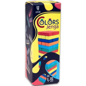 Настільна гра розважальна (5-7 років) Strateg Colors Jenga 48 брусків (30717)