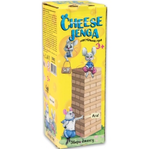 Настільна гра розважальна (5-7 років) Strateg Cheese Jenga 48 брусків (30718)