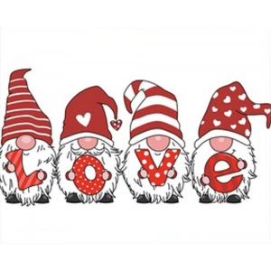 Алмазний живопис Strateg Gnomes with love lettering 40х50 см (SK86016)
