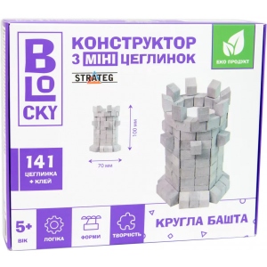 Конструктор з природних матеріалів Strateg BLOCKY Кругла башта  (31024)